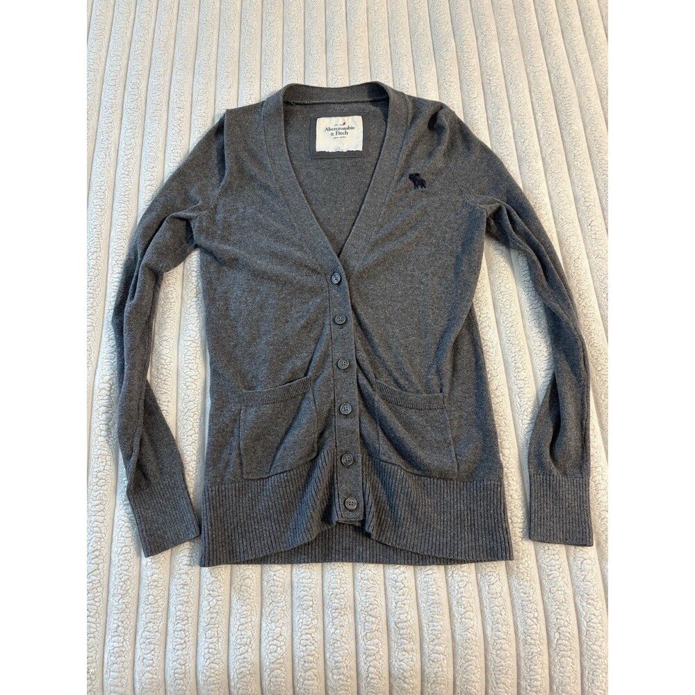 Y2K Abercrombie & Fitch Button Up Academia Cardigan Womens small Cashmere Blend